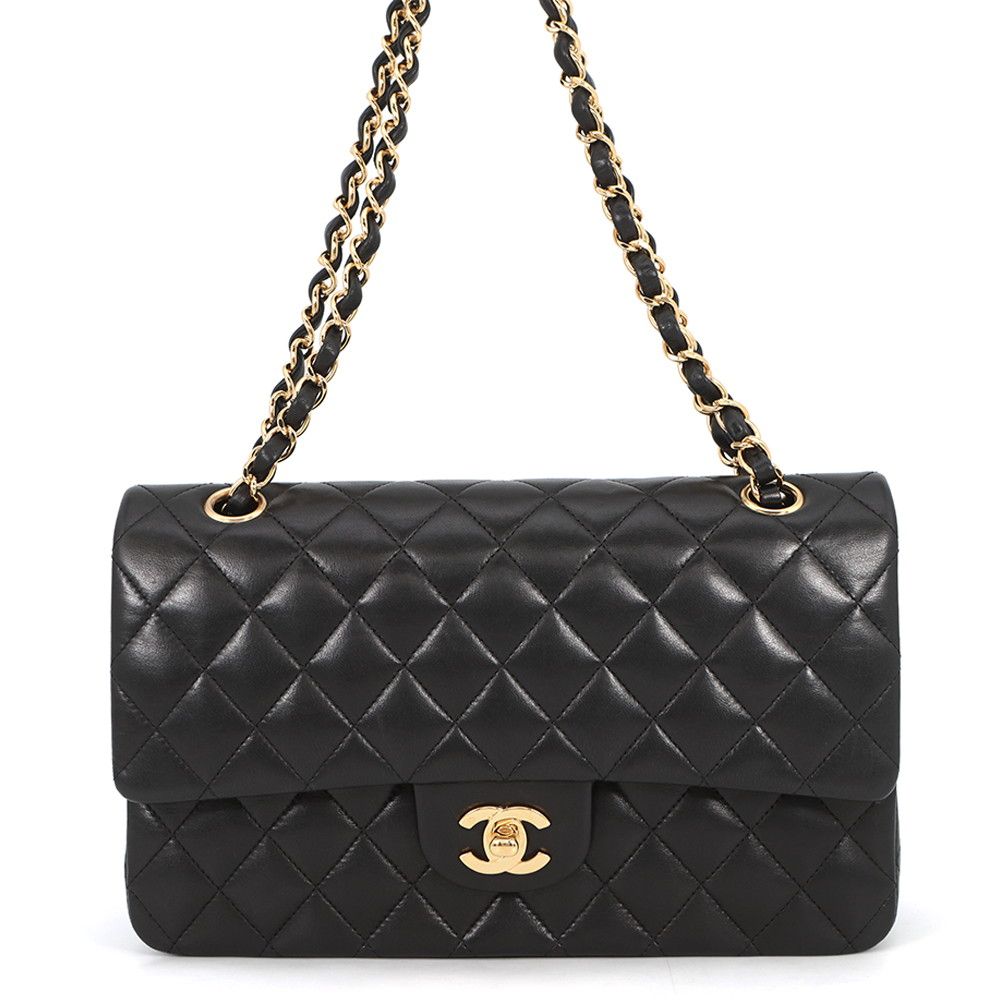 シャネル チェーンショルダーバッグ マトラッセ25 ココマーク ラムスキン ダブルチェーン A01112 CHANEL