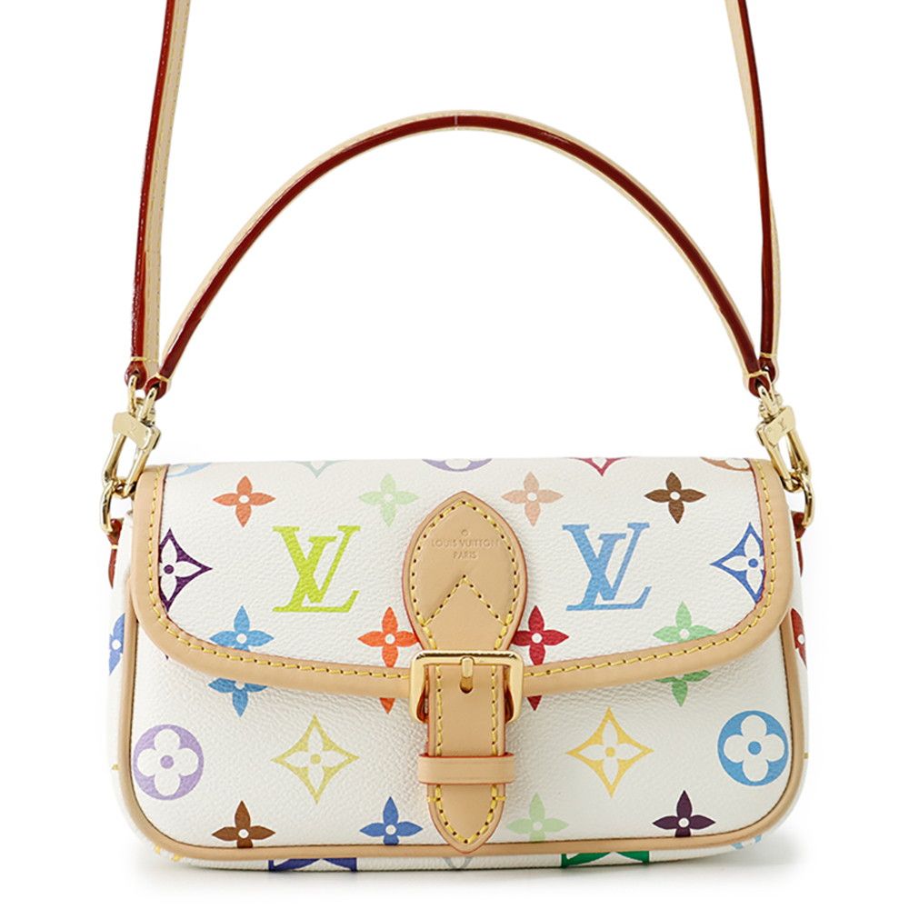 ルイヴィトン ハンドバッグ モノグラム・マルチカラー LV × TM ナノ・ディアヌ M14194 ヴィトン バッグ 2way 白 ホワイト 村上隆