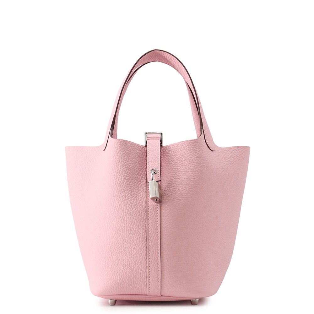 エルメス ハンドバッグ ピコタンロックPM ローズサクラ/シルバー金具 トリヨンクレマンス G刻印 HERMES トートバッグ