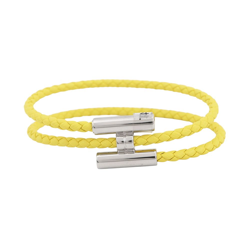 エルメス ブレスレット トゥルニ トレッセ ライム/シルバー金具 スイフト サイズT4 HERMES アクセサリー