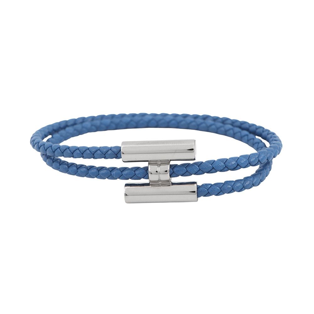 エルメス ブレスレット トゥルニ トレッセ ブルータイ/シルバー金具 スイフト HERMES アクセサリー