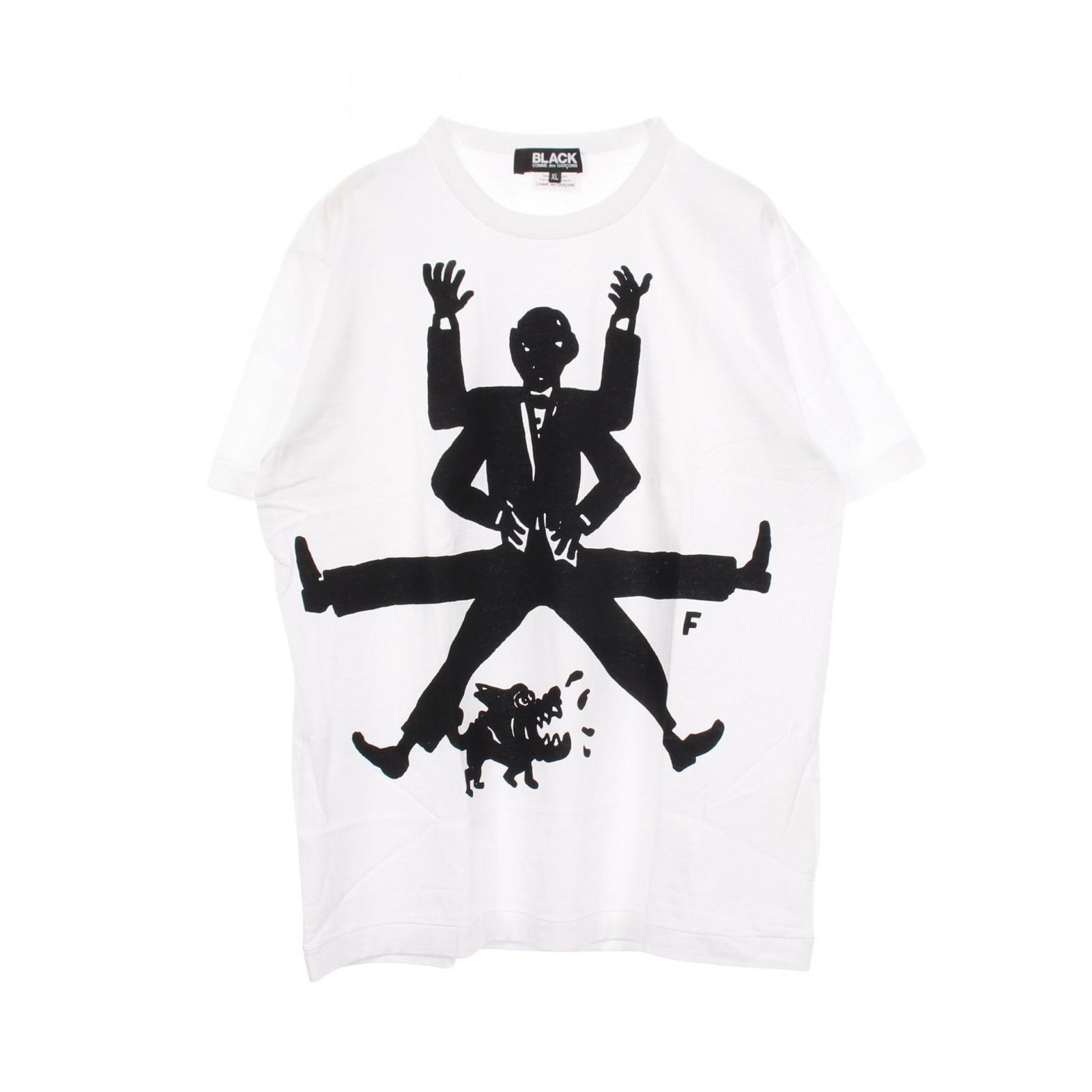 BLACK COMME des GARCONS ブラックコムデギャルソン プリント クルーネック 半袖Tシャツ