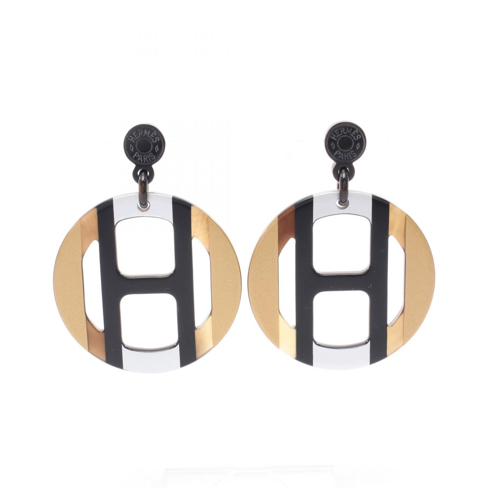 HERMES エルメス Hエキップ イリュジョン ドゥ ニュイ ピアス