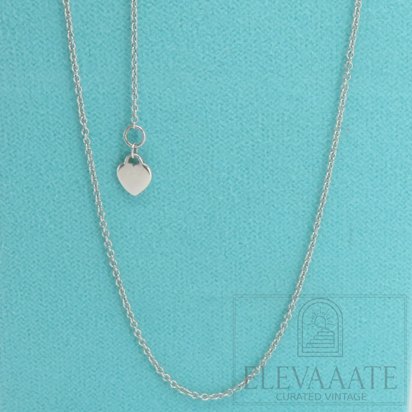 希少 美品 Tiffany&Co. ティファニー ハート アジャスター シルバー ネックレス チェーン Ag925 45㎝ TO871