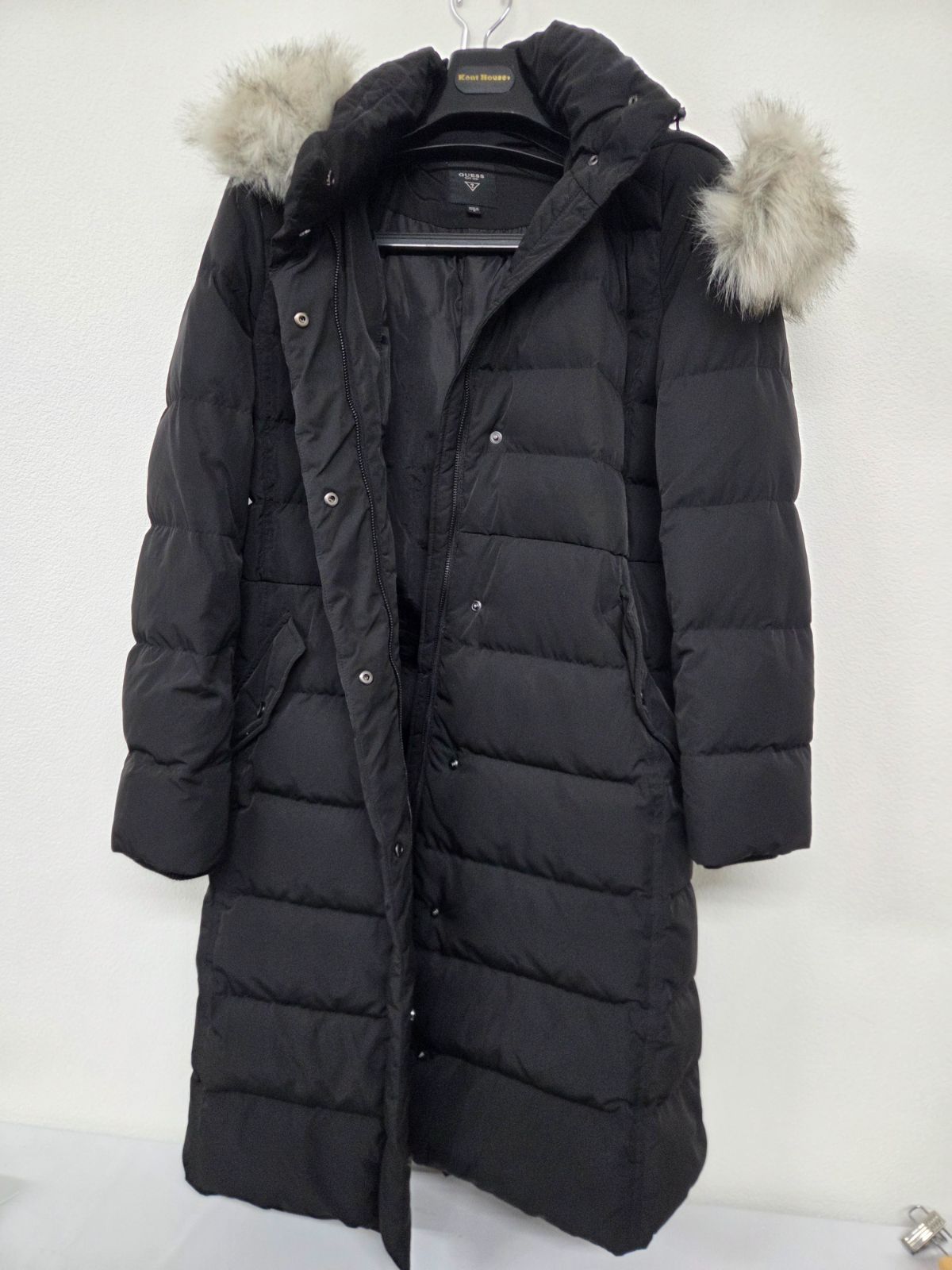 GUESS ゲス ロングダウンコート ファーフード ベルト付 レディース M 