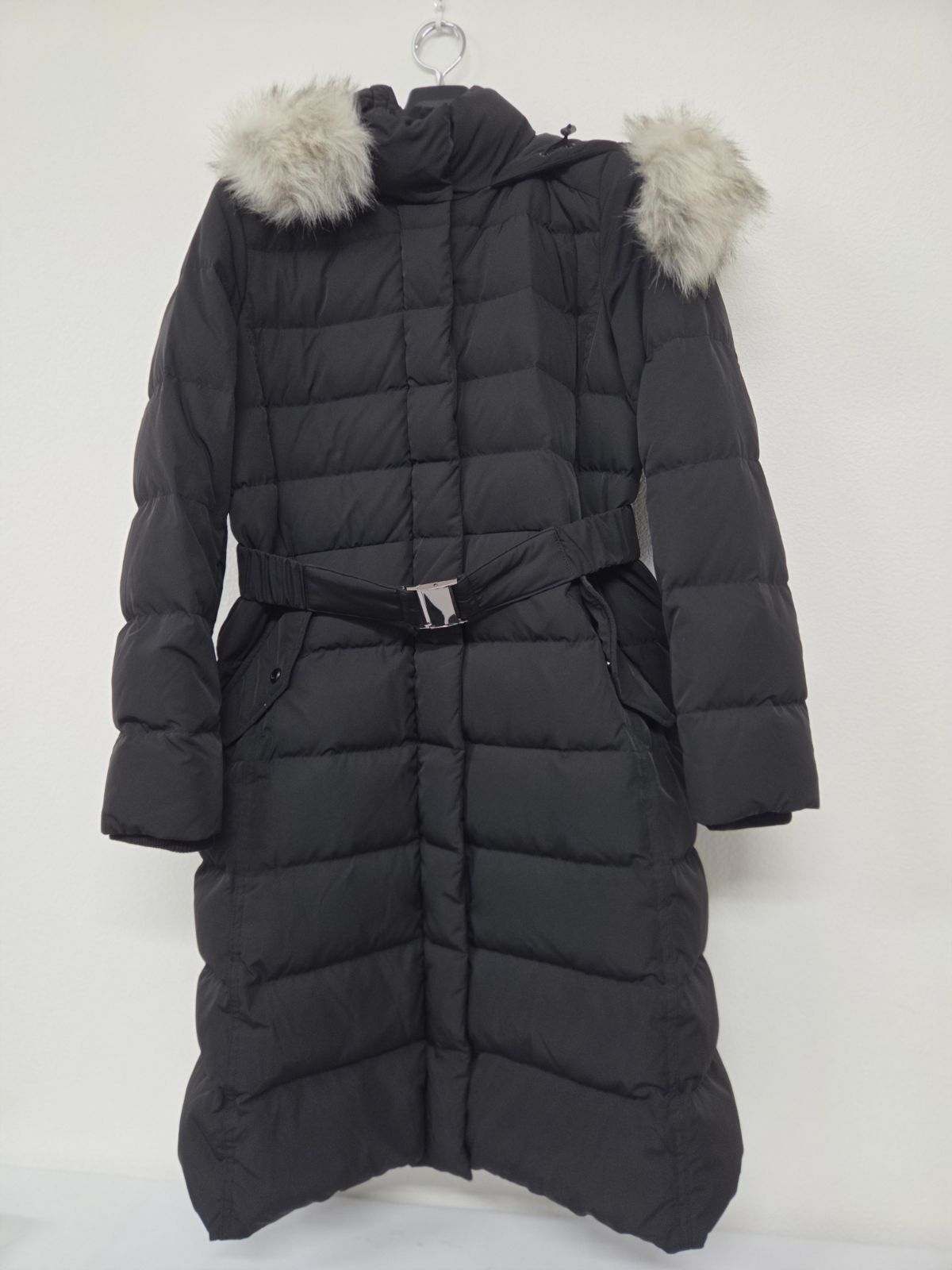 GUESS ゲス ロングダウンコート ファーフード ベルト付 レディース M 