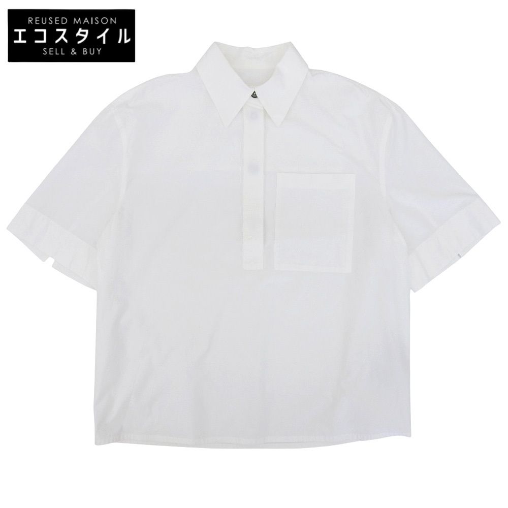 JIL SANDER+　ジルサンダープラス　美品 ボックス シルエット プルオーバー シャツ トップス レディース ホワイト S 24年 J40DL0134　S