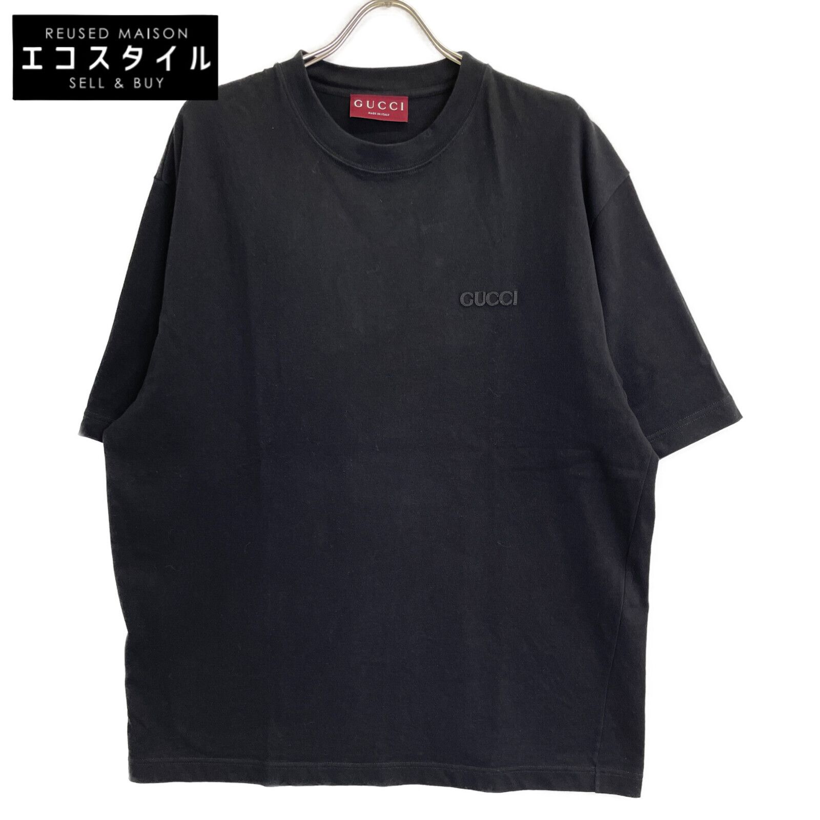 GUCCI　グッチ　798115 ブラック コットンジャージー Tシャツ　L