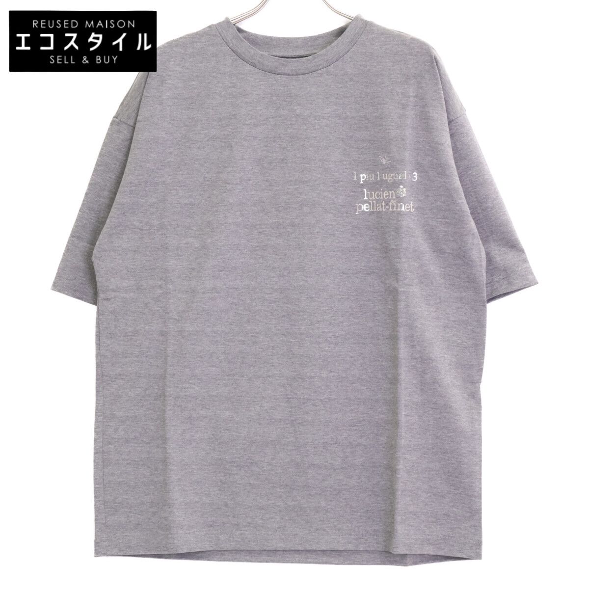 1piu1uguale3　ウノピゥウノウグァーレトレ　MRT290 グレー CAMO LEAF R-NECK TEE バックカモリーフTシャツ　6