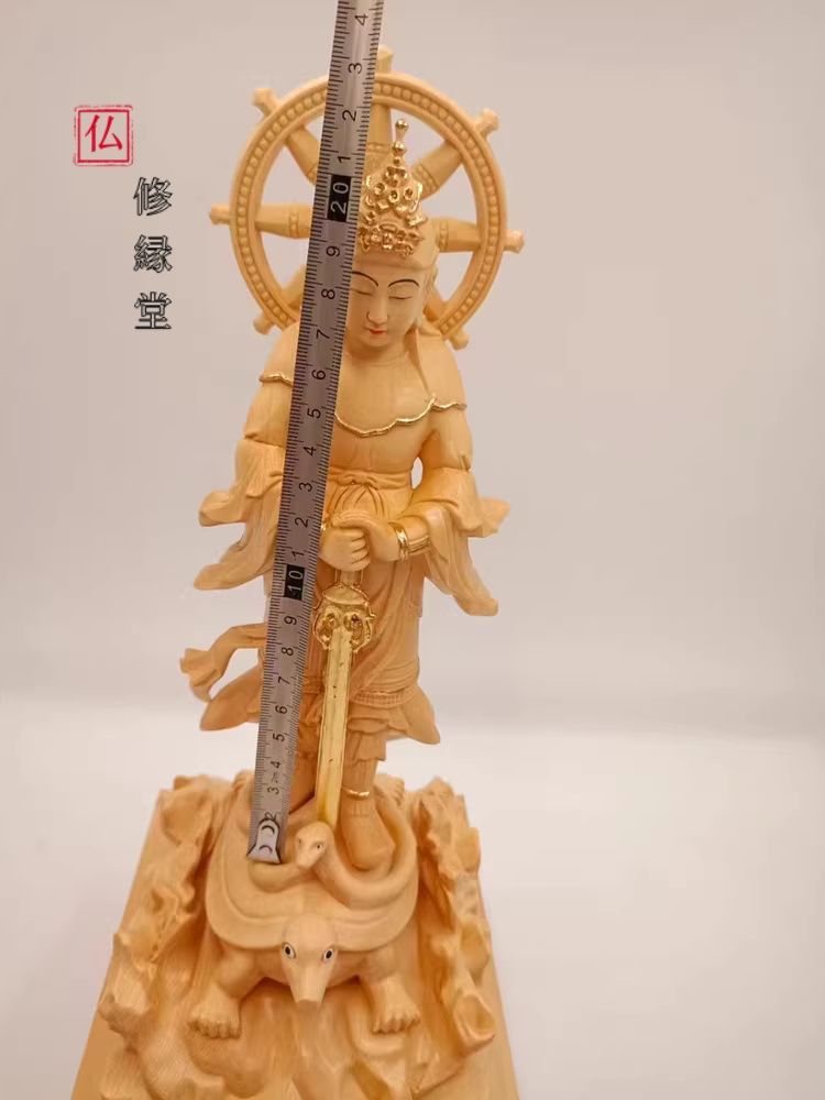 【修縁堂】高品質 木彫仏像 風神立像 彫刻 仏教工芸 仏師で仕上げ 修縁堂】 真言宗 東密如法木彫 仏像立像 仏師で仕上げ品 置物 彫刻