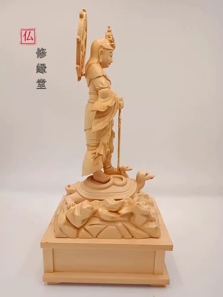修縁堂】 真言宗 東密如法木彫 仏像立像 仏師で仕上げ品 置物 彫刻
