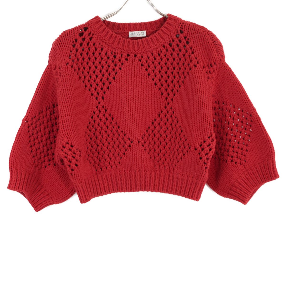 BRUNELLO CUCINELLI ブルネロクチネリ レッド クロップド丈 コットン 