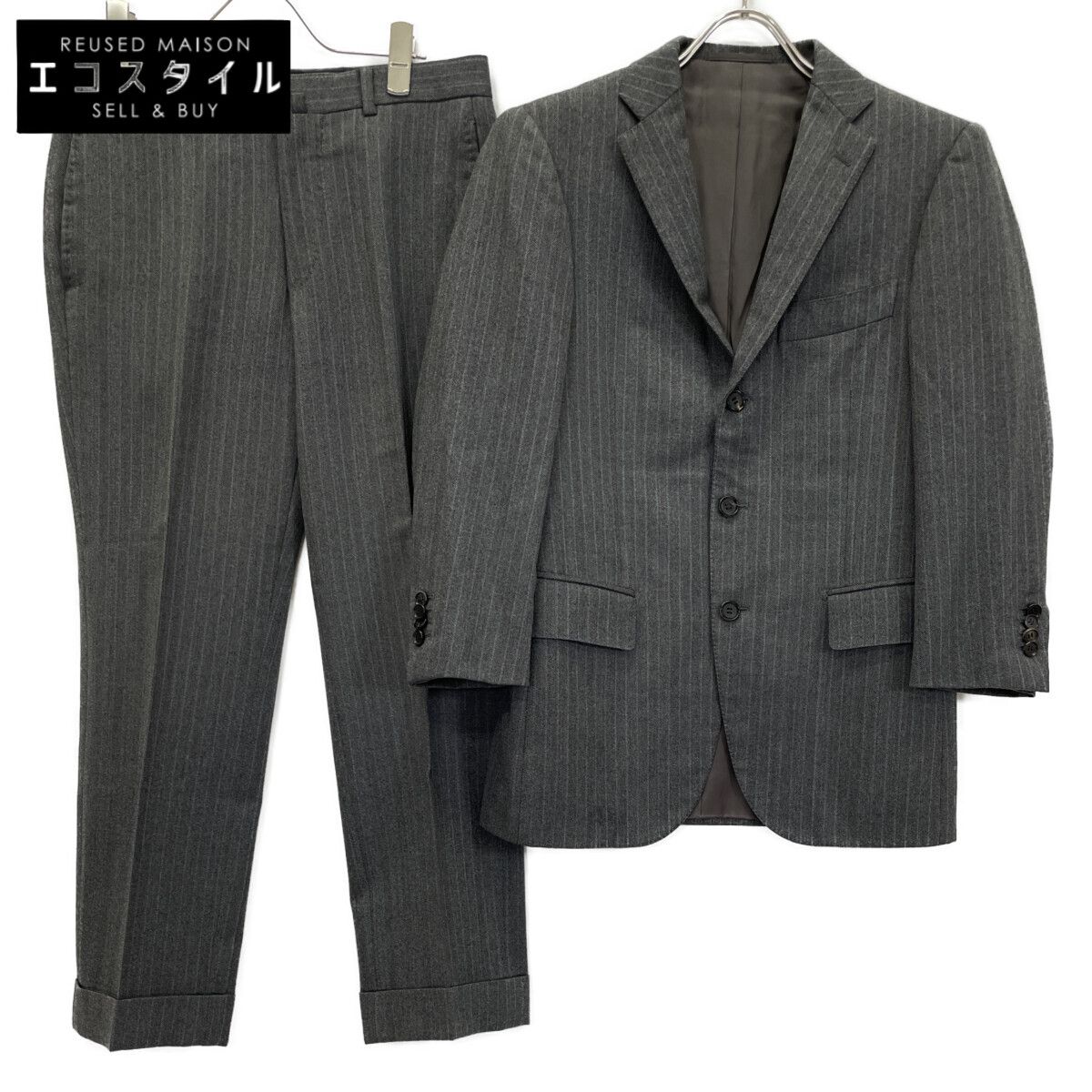 RING JACKET　リングヂャケット　CARLO BARBERA&C. グレーストライプ 2Pスーツ　表記なし