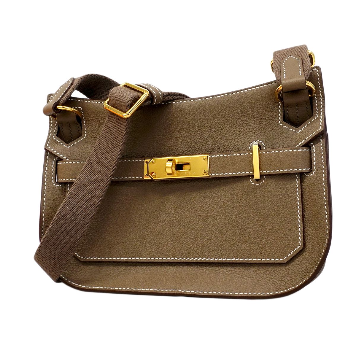 【6fa1926】エルメス ショルダーバッグ ジプシエールミニ エバーカラー エトゥープ ゴールド金具 W刻印【中古】レディース