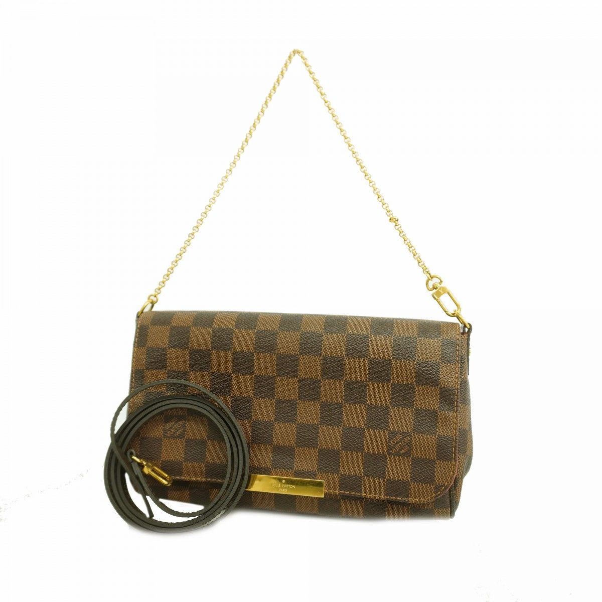 【6fb2734-k】ルイヴィトン ハンドバッグ ダミエ フェイボリットMM N41129 エベヌ 2wayバッグ【中古】レディース
