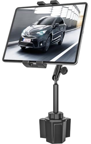 R◆【令和8年新登場】 woleyi 車載タブレットカップホルダー ドリンクホルダー 車 iPad スタンド 金属製調整アーム 性 360度回転 取り付け簡単 日本語説明書付き タブレットとスマートフォン4.7-13インチ多機種対応：iPad 9928c084