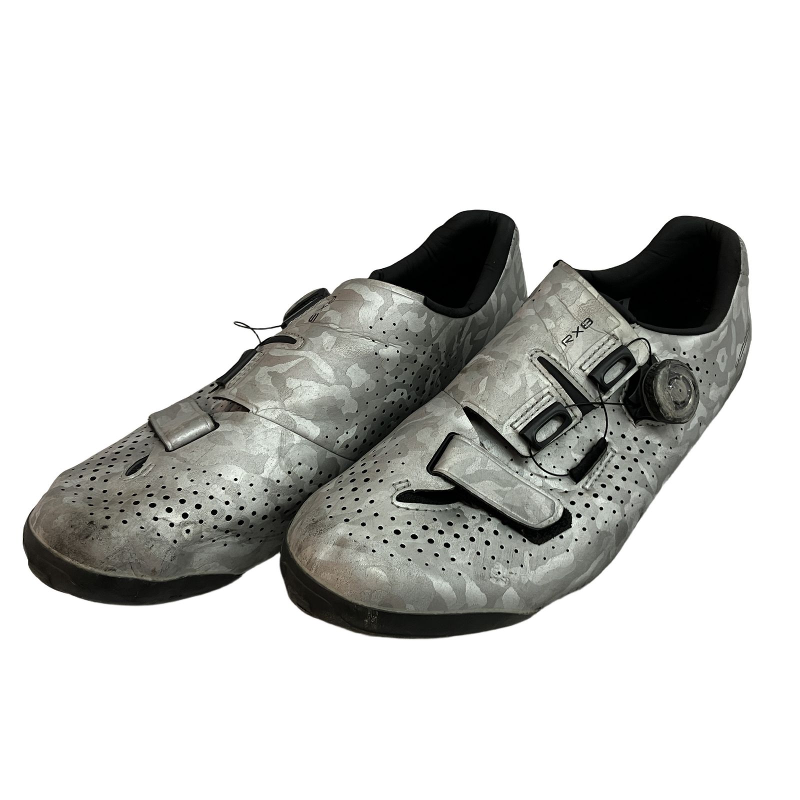 SHIMANO RX8 SH-RX800 ビンディングシューズ グラベルレーシング SPD シルバー サイクルシューズ 自転車 シマノ 訳あり C11348552