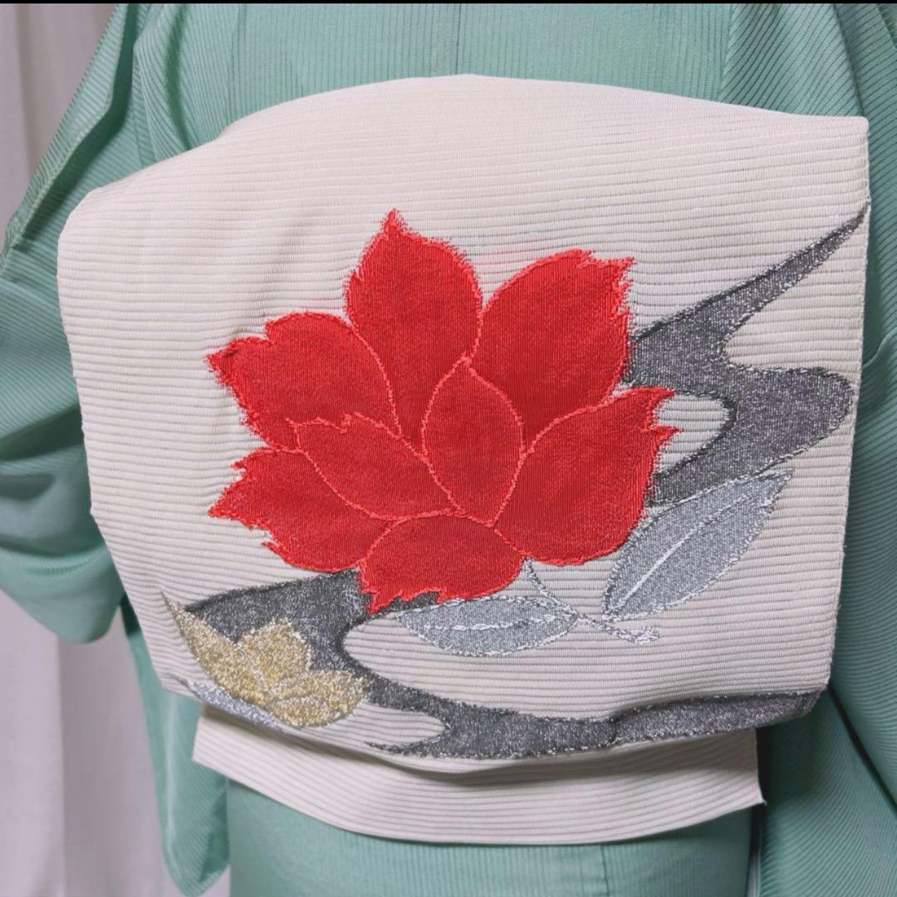 未着用　ほぼ美品　絽　色無地　正絹　フルセット　夏帯　四季帯締め　四季帯揚げ 未着用 ほぼ美品 絽 色無地 正絹 フルセット 夏帯 四季帯締め 四季