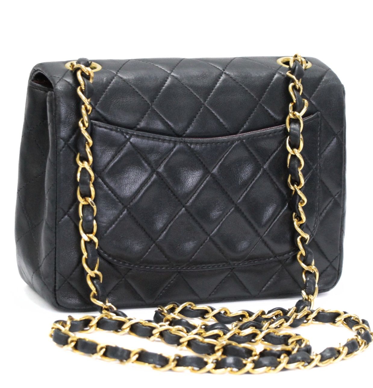 シャネル CHANEL ミニマトラッセ17 チェーンショルダーバッグ ラム 黒 