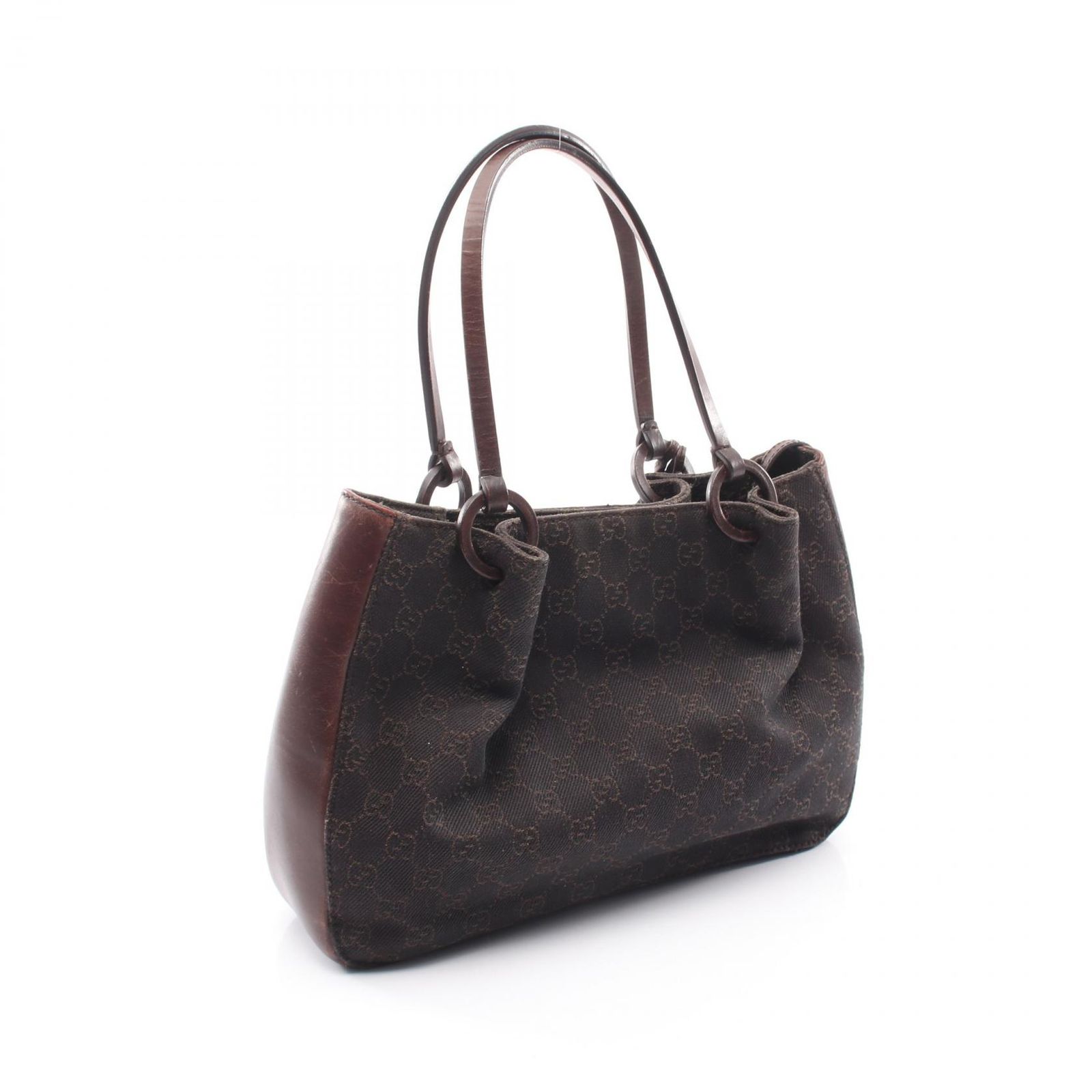 グッチ GUCCI トートバッグ GG柄 ポーチ付き 101919 ダークブラウン 