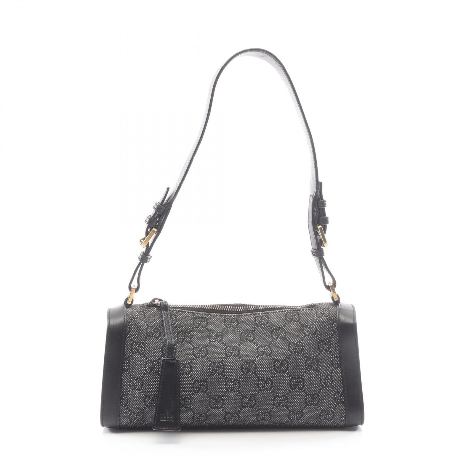 グッチ GUCCI ショルダーバッグ GG柄 92707 ブラック デニム ミニ ハンドバッグ レディース Used B