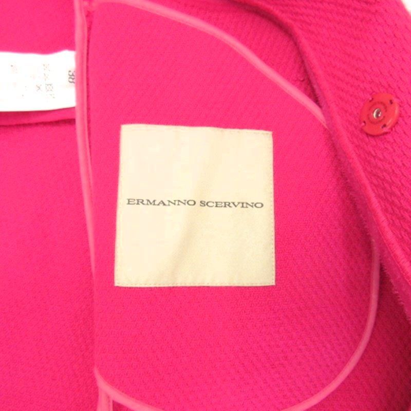エルマノシェルビーノ ERMANNO SCERVINO ノーカラーコート ビジュー 