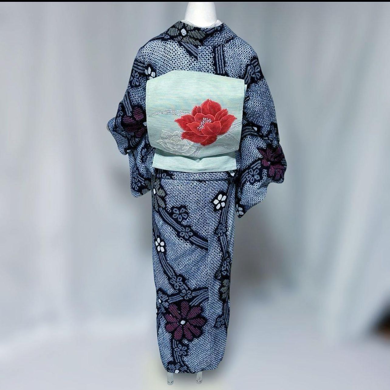 美品 有松絞り フルセット 4点 夏新品正絹名古屋帯 帯締め 帯揚げ