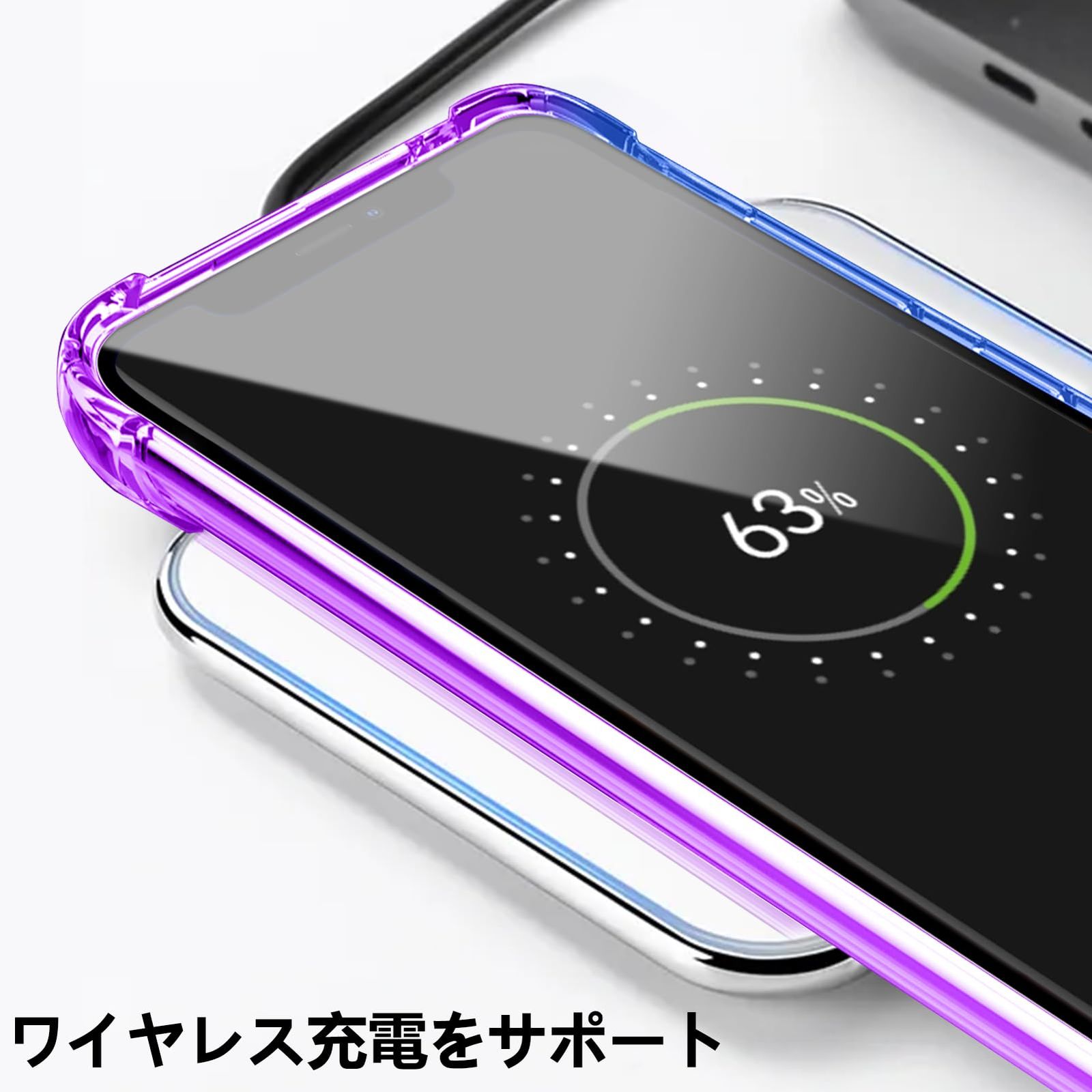 OPPO Reno5 A ケース グラデーション色 肩掛け 斜めかけ クリア TPU 耐