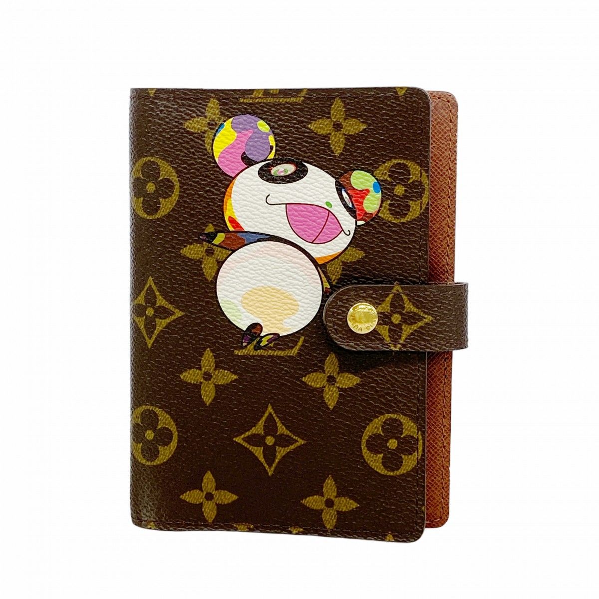 【6fa1421-k】ルイヴィトン 手帳カバー モノグラムパンダ アジェンダPM R20011 ブラウン【中古】レディース