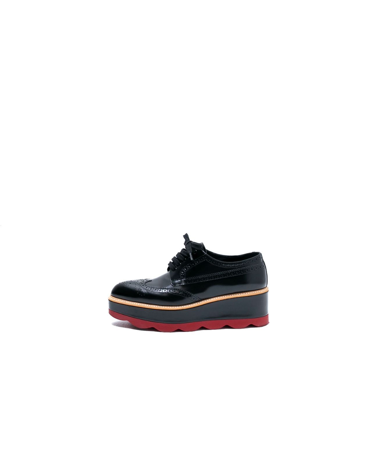 PRADA プラダ プラットフォーム厚底ウィングチップレザーシューズ 箱
