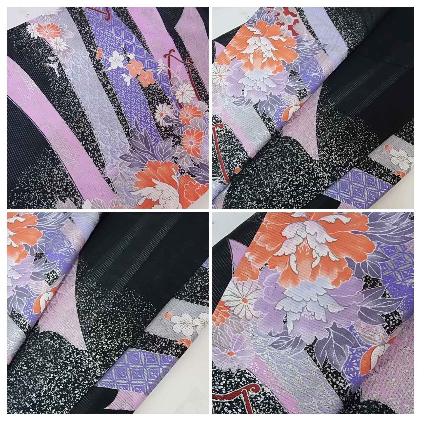 豪華絢爛 洗える夏黒留袖 駒絽 花車文様 銀彩 比翼仕立て 袖襦袢付