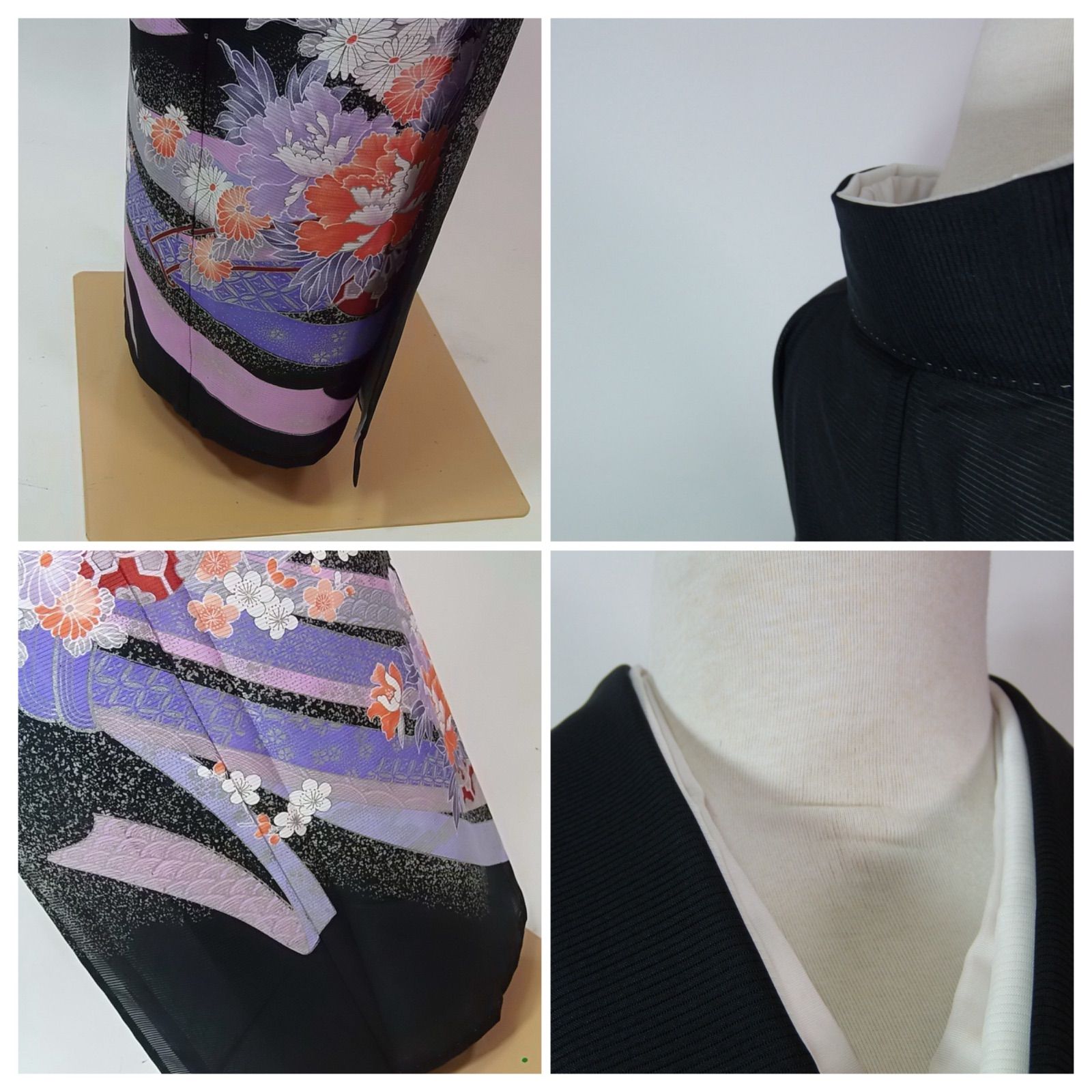 豪華絢爛 洗える夏黒留袖 駒絽 花車文様 銀彩 比翼仕立て 袖襦袢付