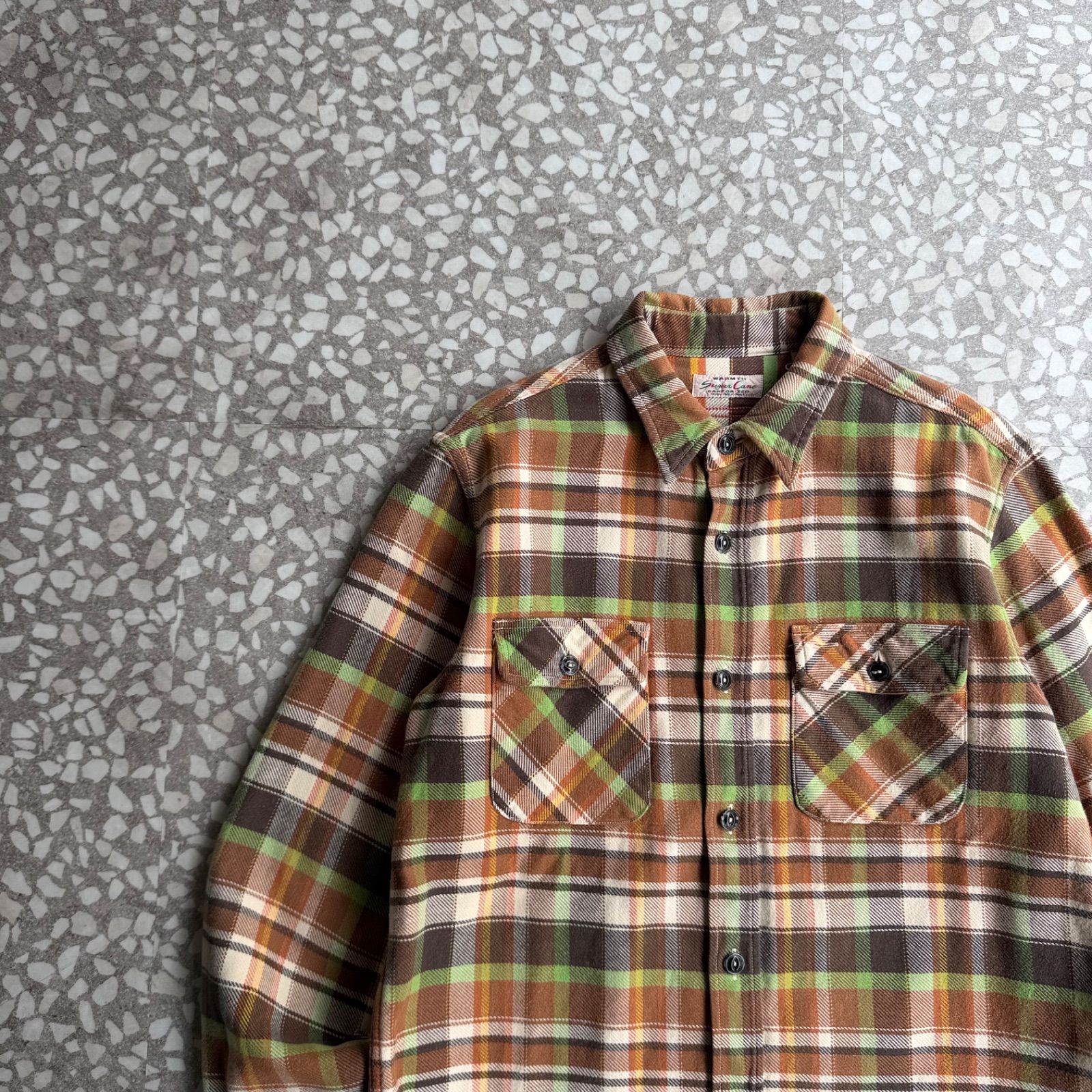 [ Archive アーカイブ Y2K ] SUGAR CANE / flannel shirt size M シュガーケーン　ネルシャツ　マチ付　アメカジ　長袖チェックシャツ