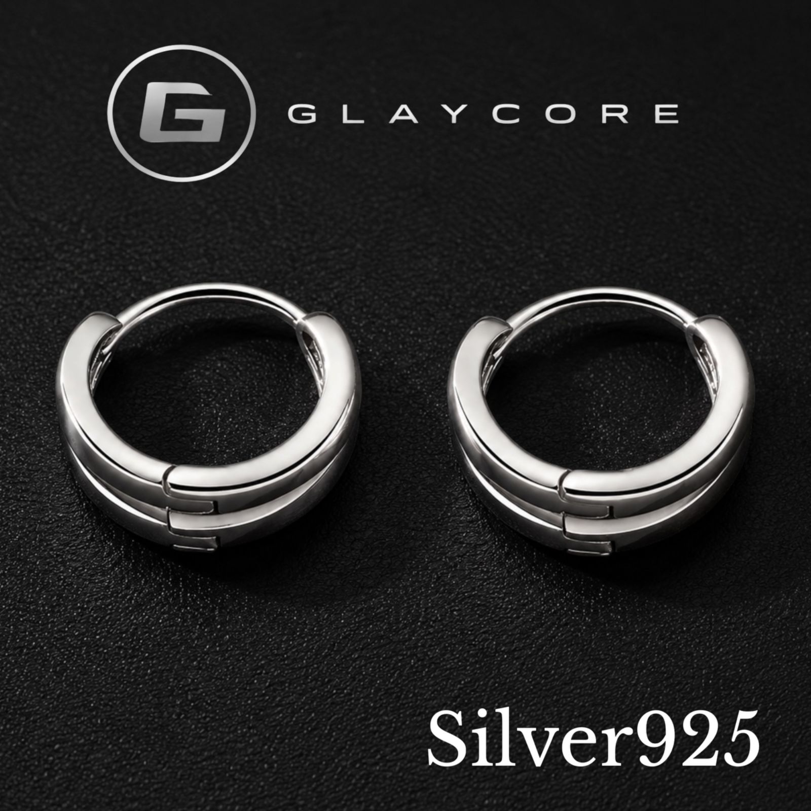 GLAYCORE】 片耳 二重 ダブル フープピアス ハンドメイド シルバー 
