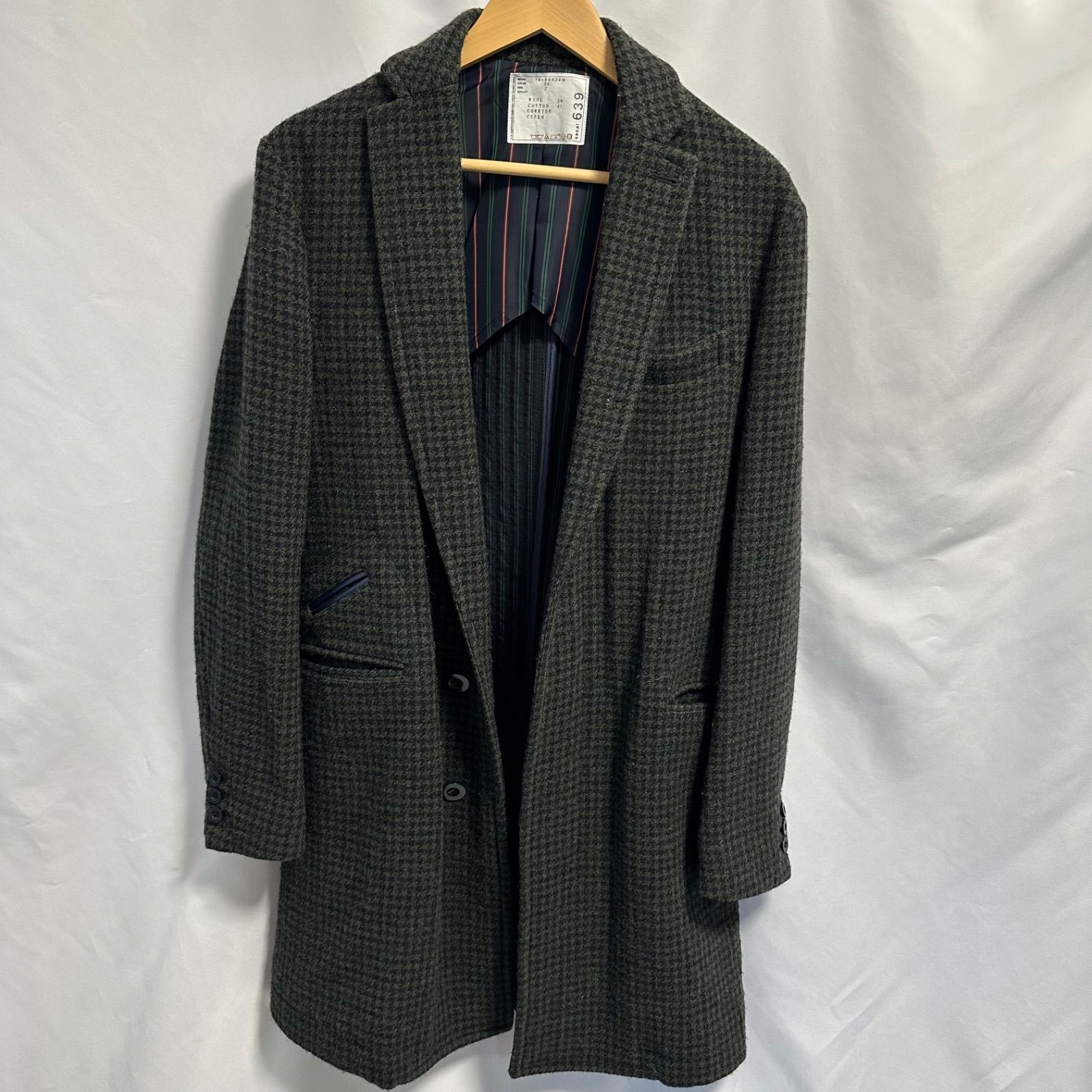 sacai ウールコート チェスターコート ハウンドトゥース 千鳥格子
