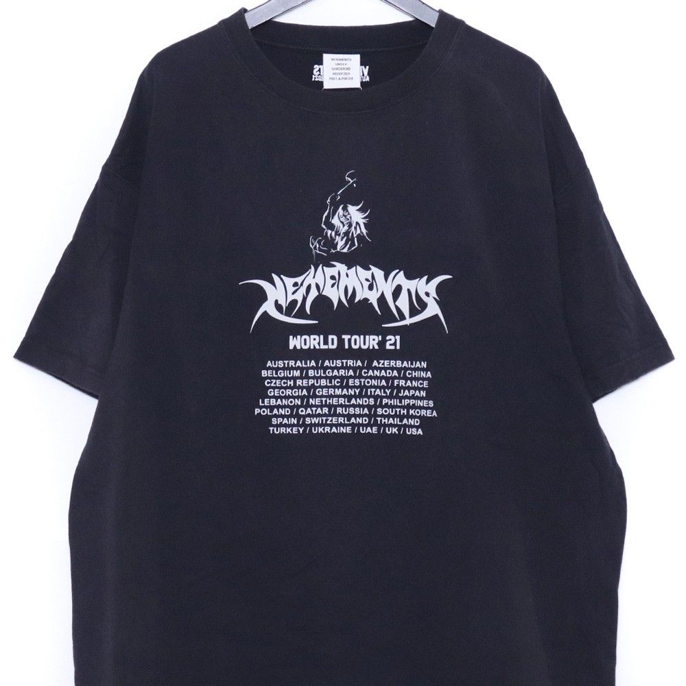 VETEMENTS World Tour '2021 T-shirt Lサイズ ブラック UAH21TR690