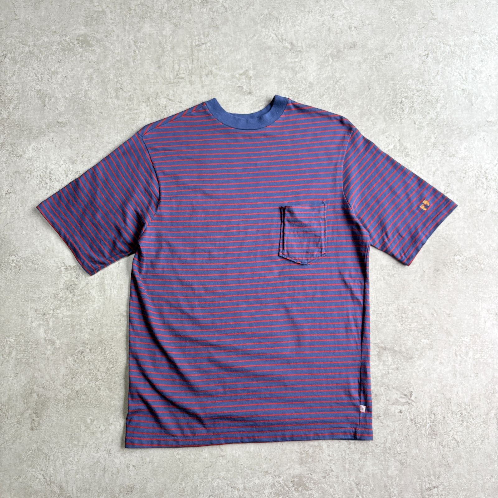 60~70s USA製 HANG TEN Border Pocket 【 navy × red 】 ハンテン ボーダー ポケット Tシャツ TEE 【 ネイビー × レッド 】