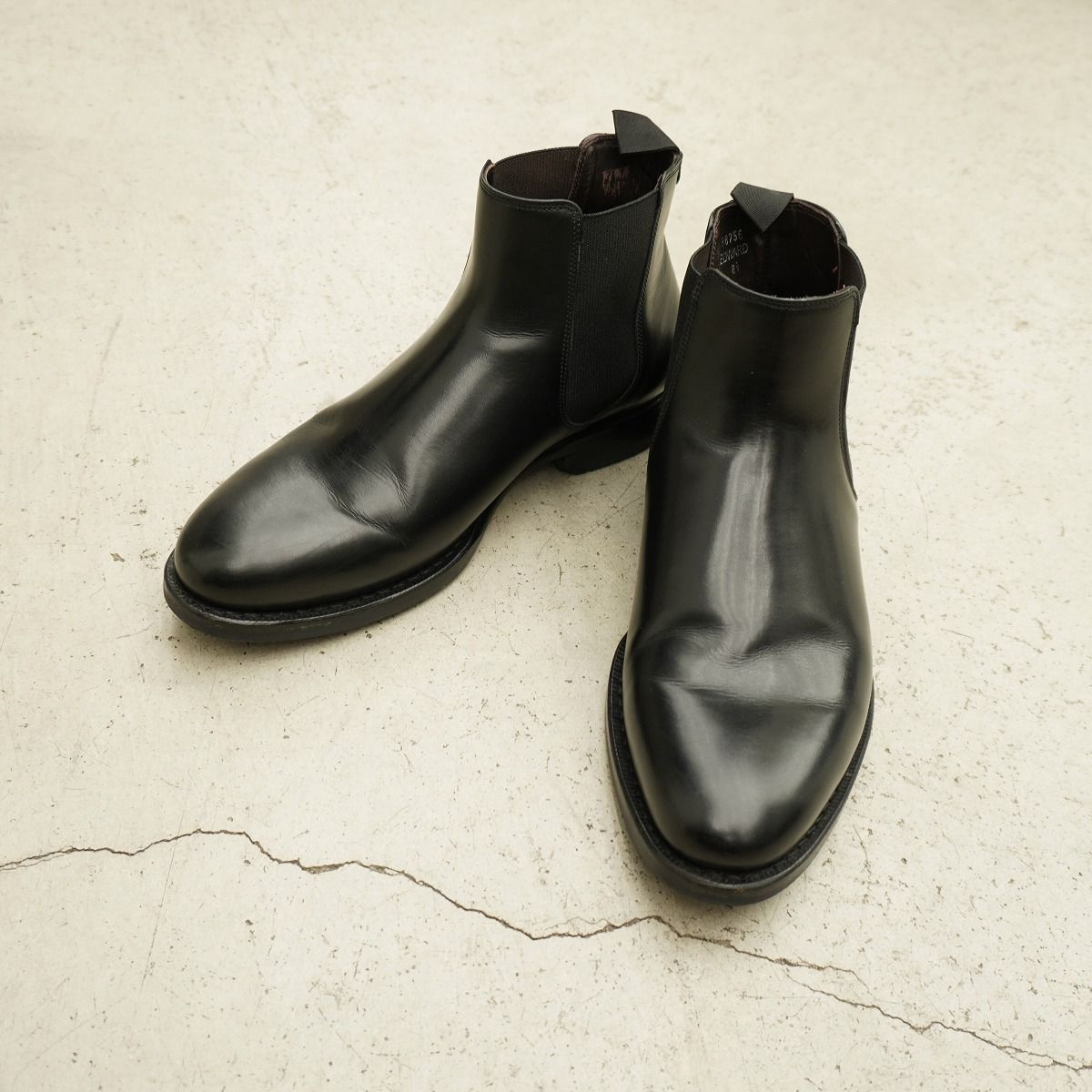Jalan Sriwijaya ジャラン スリワヤ EDWARD 98756 サイドゴア チェルシー ブーツ レザー シューズ 黒 サイズ8 1/2 3712Q♪