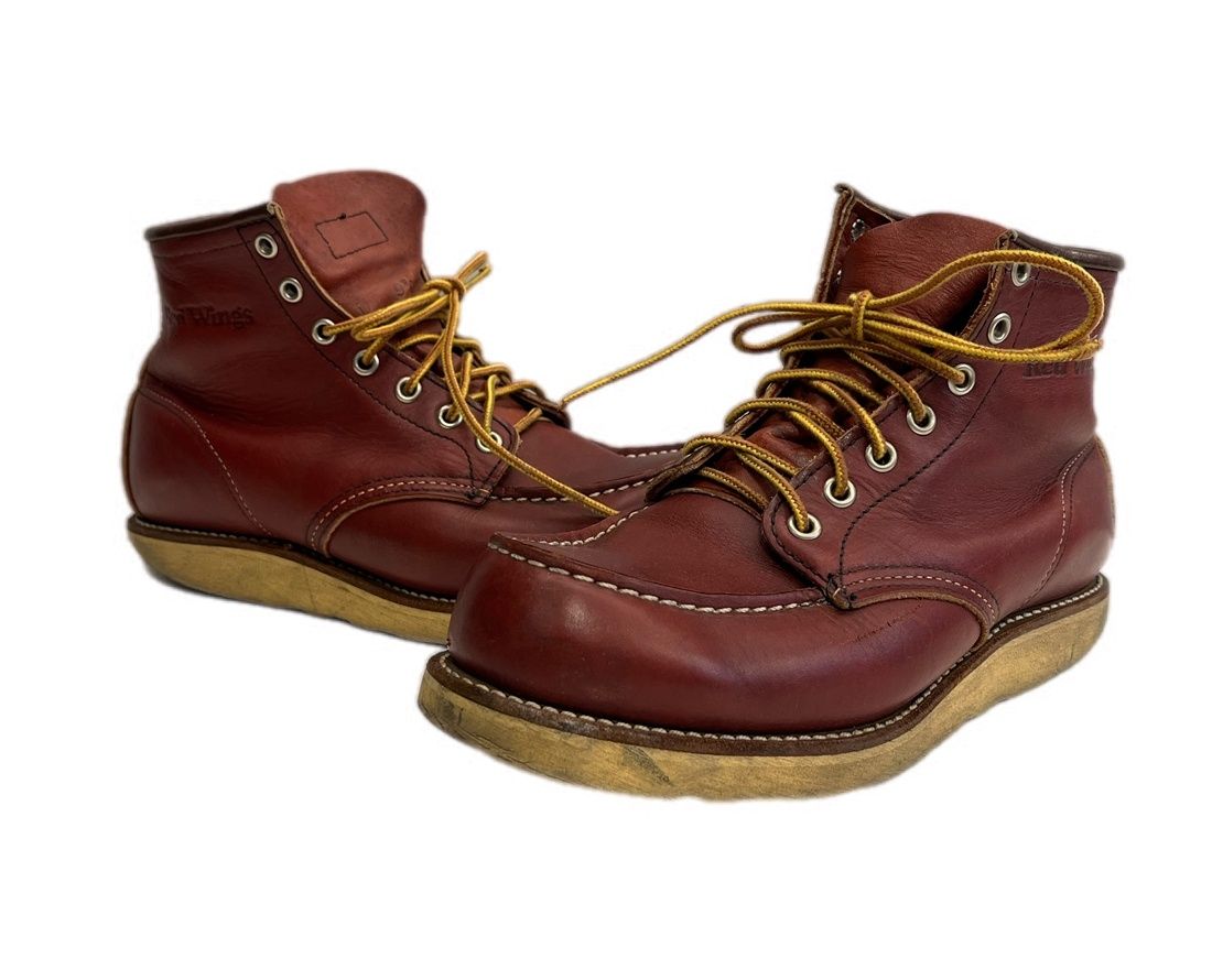 レッドウィング RED WING 90s USA製 アイリッシュセッター モックトゥ 刺繍羽タグ ワークブーツ 8131 メンズ靴 ブーツ ワーク ベージュ 7 1/2 101sh-2703