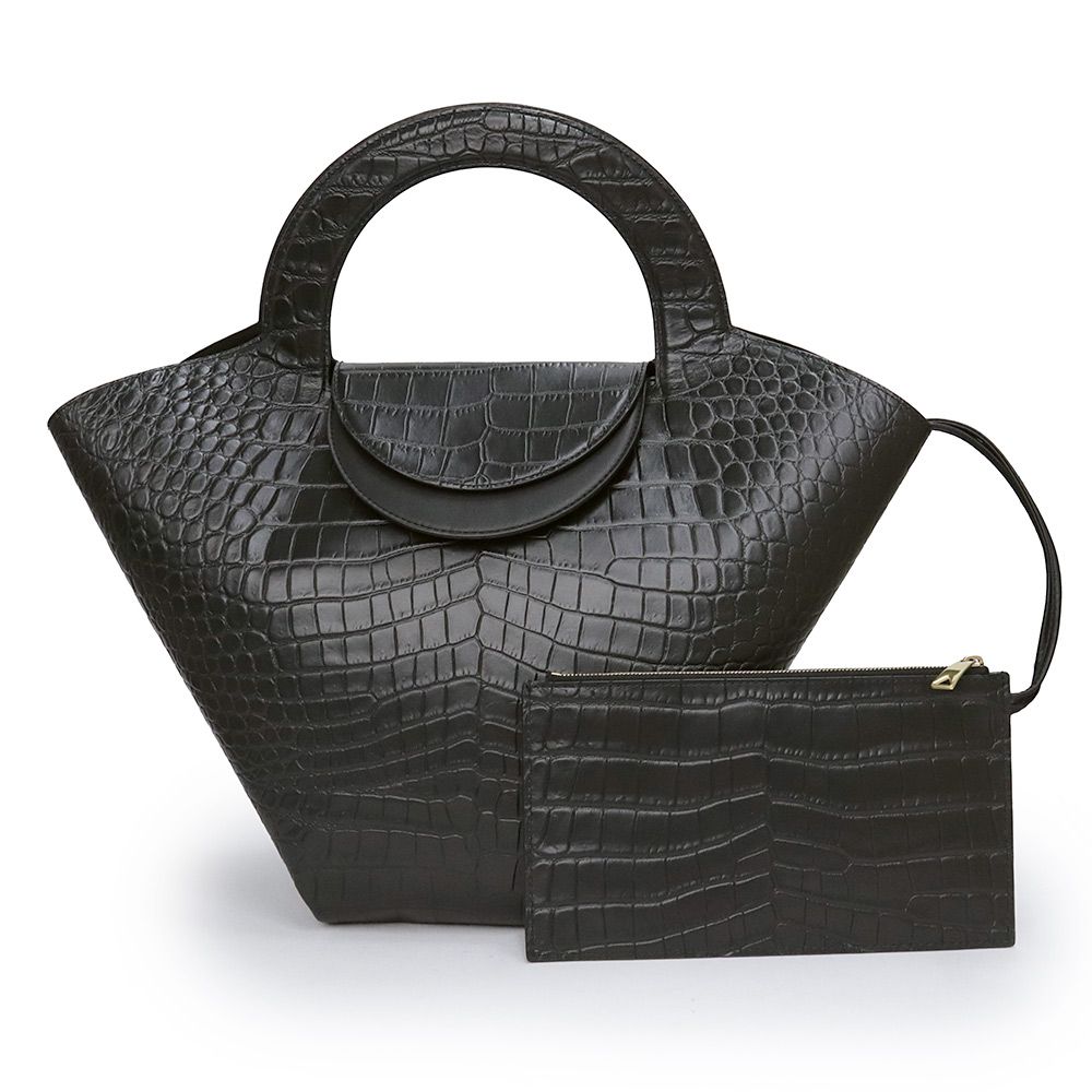 大*輝様 【新品未使用】Bottega Veneta パンチングロゴ 革製レザー ボッテガヴェネタ 658516 ドール クロコ型押しレザー ブラック