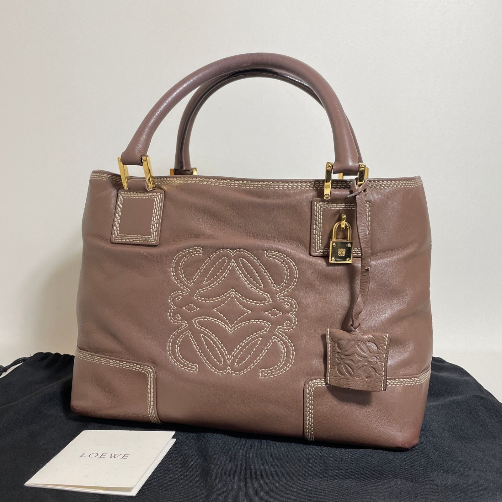 LOEWE ロエベ スタッズ ハンドバッグ ブラウン 2605-78｜ロエベ ハンドバッグ レザー ブラウン - メルカリ