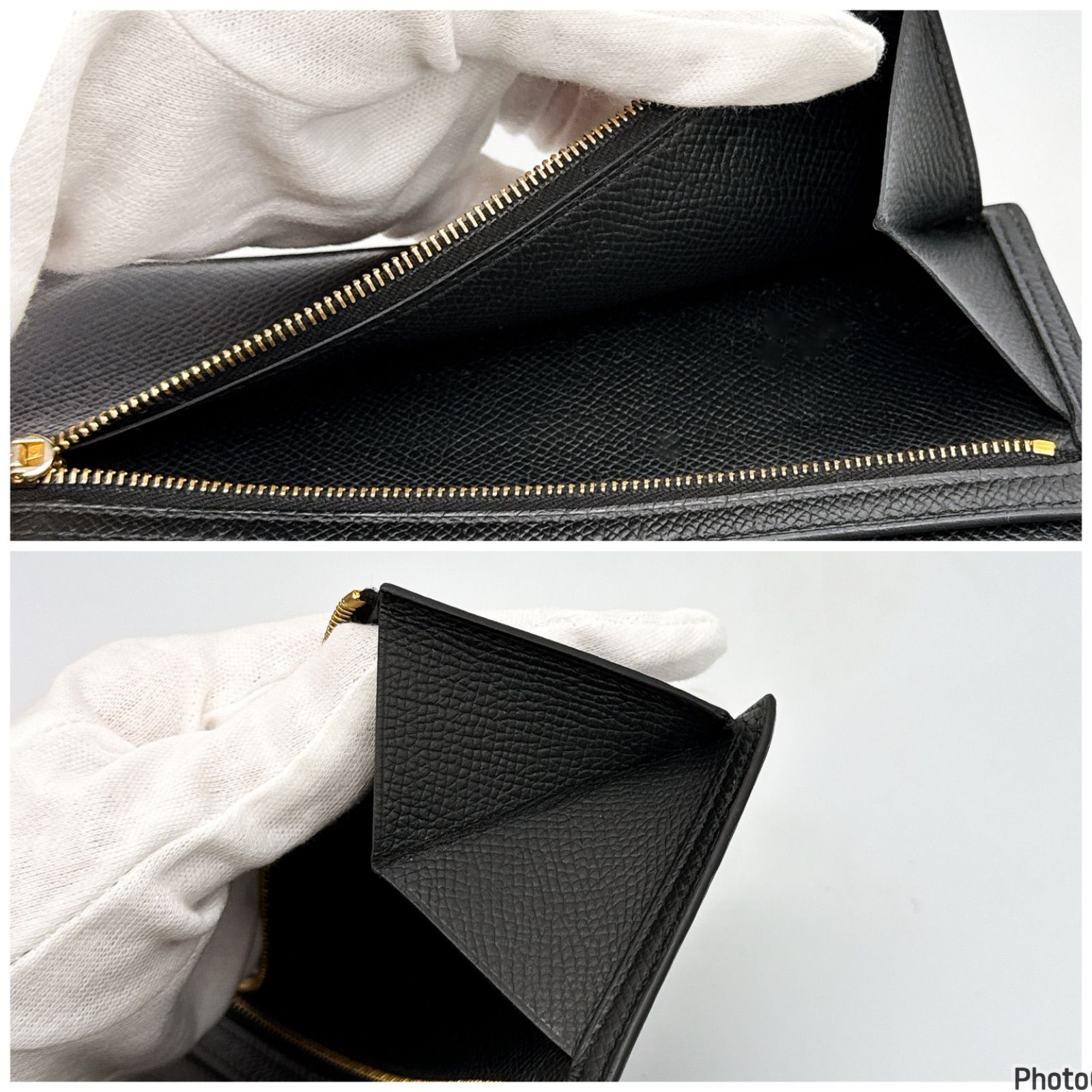 エルメス✨ベアン✨スフレ✨ブラック✨二つ折り 長財布 エプソン