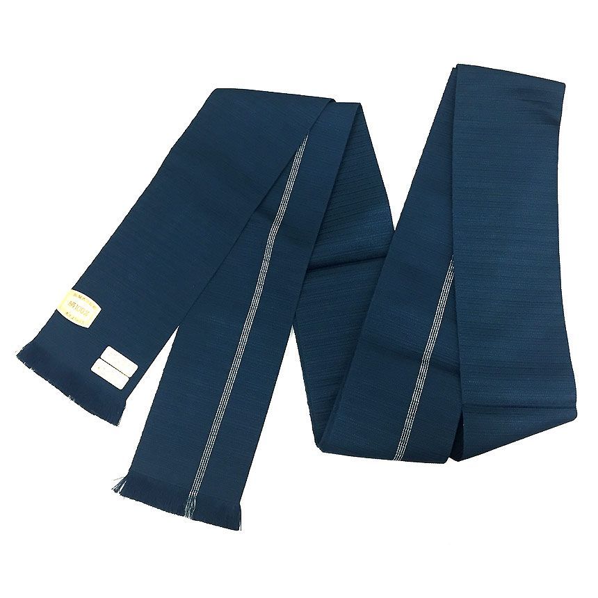 平和屋着物○男性 本場黄八丈 紬 伊達締め 縞 正絹 逸品 未使用 CABG9270dy