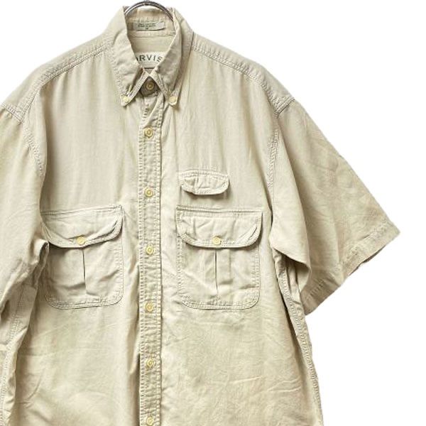 90's 00's ORVIS オービス マルチポケット ボタンダウン コットン シャンブレー フィッシングシャツ (M) インド綿 00年代 旧タグ 多ポケット　アメリカ古着 USED ビンテージ ヴィンテージ