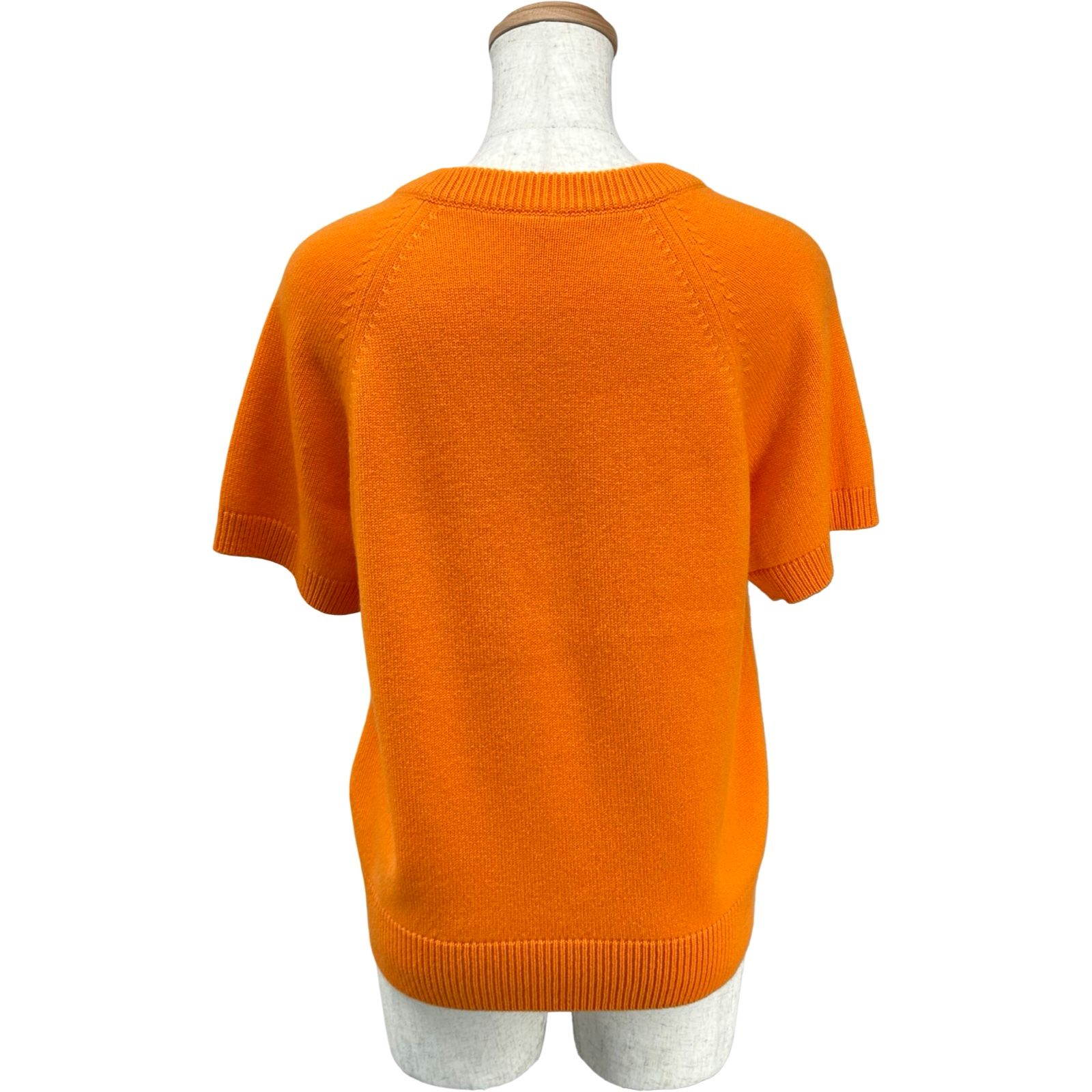 エルメス HERMES カシミヤ半袖ニットトップス 4E2626DB オレンジ