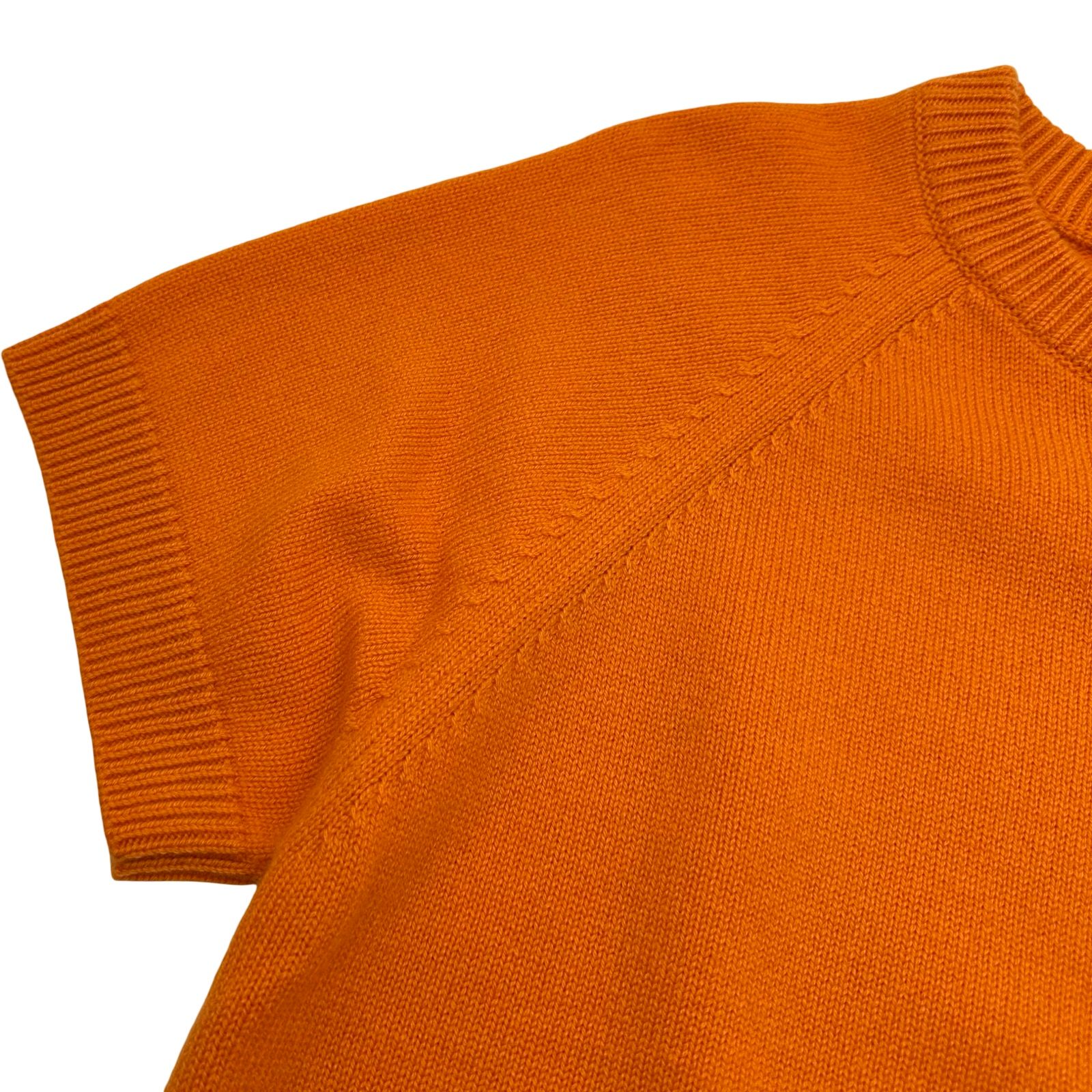 エルメス HERMES カシミヤ半袖ニットトップス 4E2626DB オレンジ 