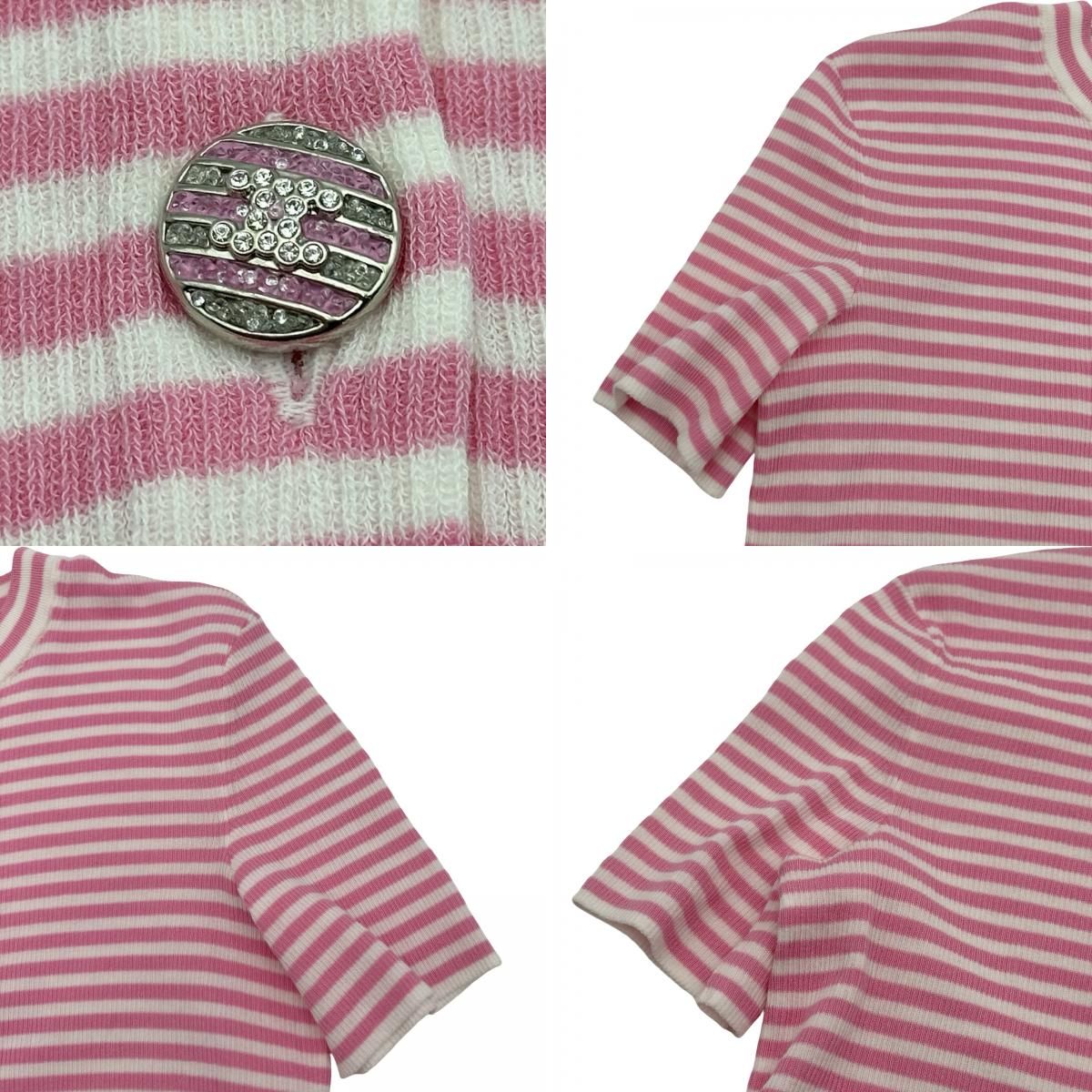 シャネル CHANEL ココマークボタンボーダーニットカットソー P76521 