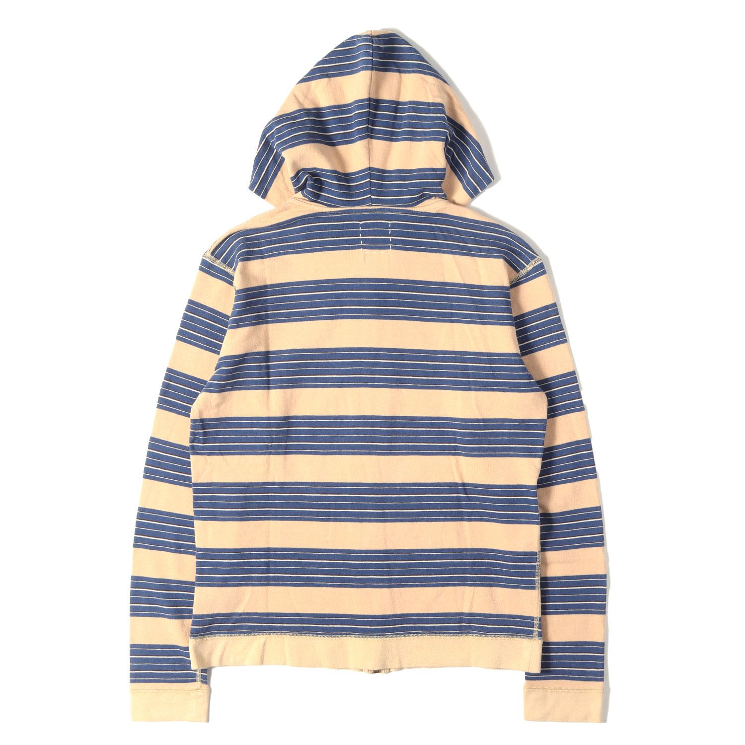 visvim ビズビム パーカー ベージュ ブルー サイズ:2 | ボーダー