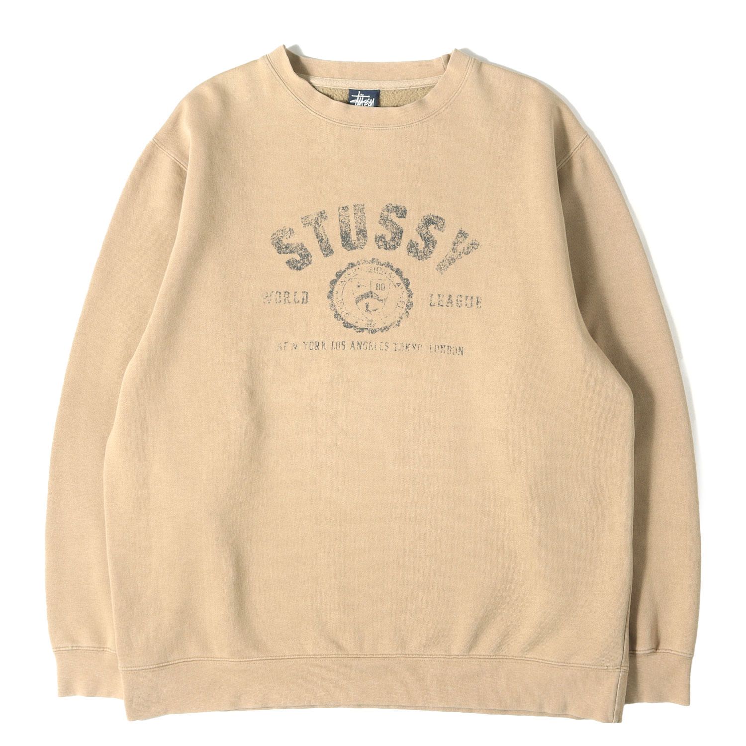 STUSSY ステューシー スウェット ベージュ サイズ:M | 90s 紺タグ 