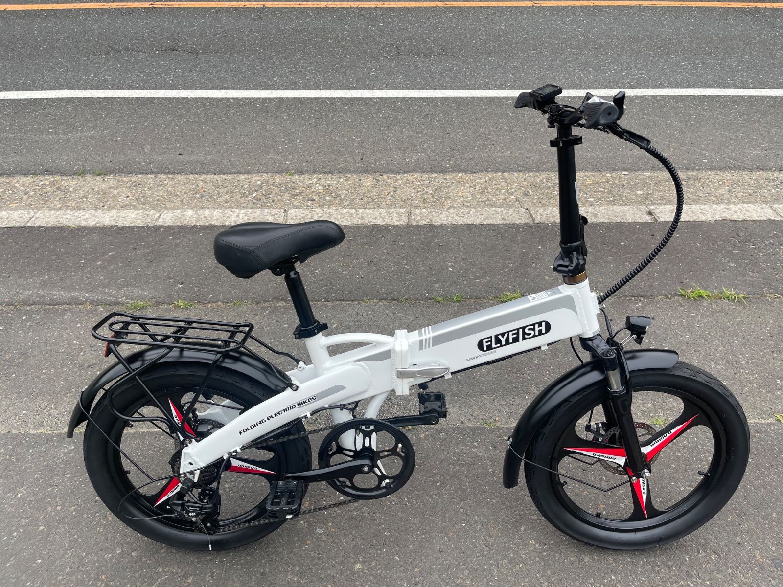 0409【動作確認済】送料無料 FLYFISH ディスク式 MTB 折り畳み電動 